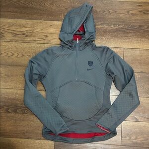 Nike Gray and Red Women's US soccer Hoodie